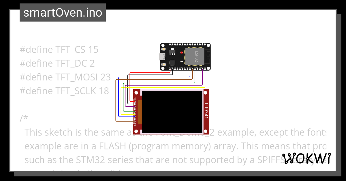 Tft ESPI Font Demo2 Wokwi ESP32 STM32 Arduino Simulator