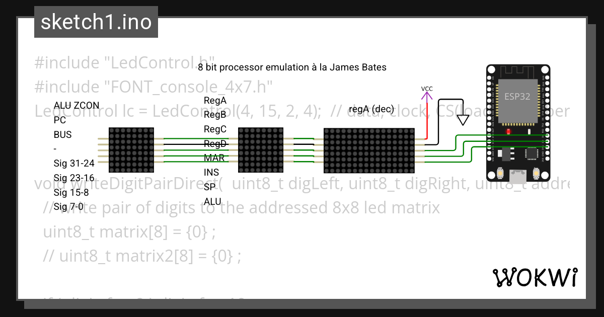 Led Matrix Test Wokwi Esp Stm Arduino Simulator