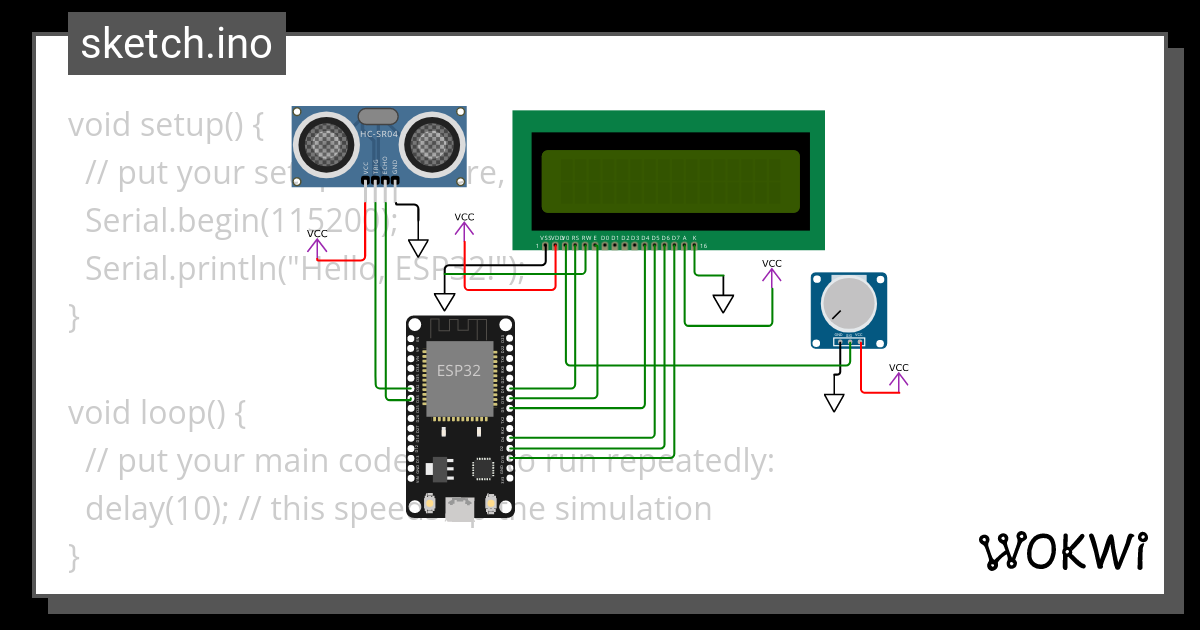 Ultrasonic Sensor ESP32 Wokwi ESP32 STM32 Arduino Simulator