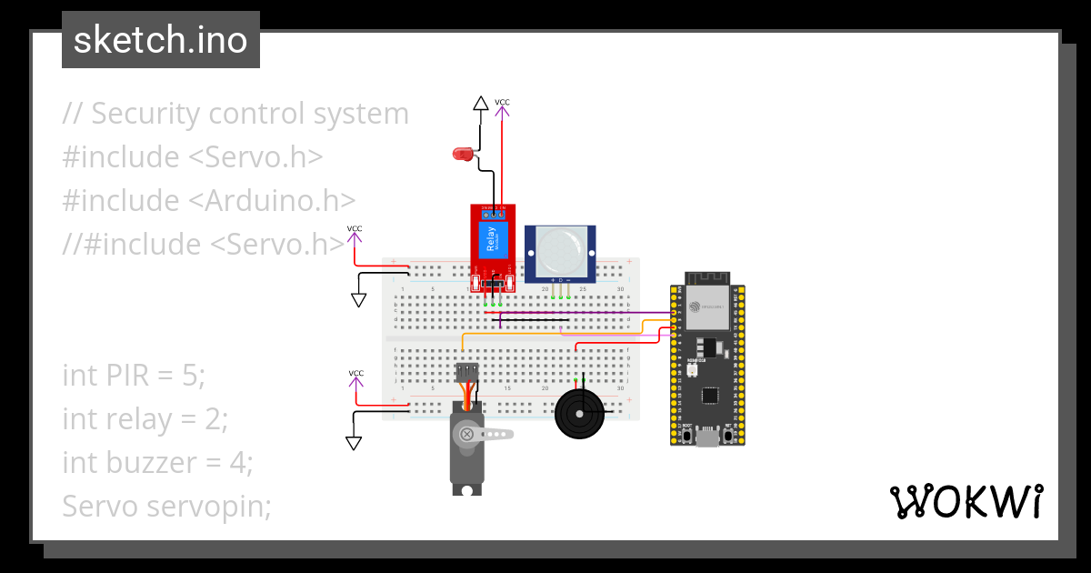 Security Control System Wokwi Esp Stm Arduino Simulator