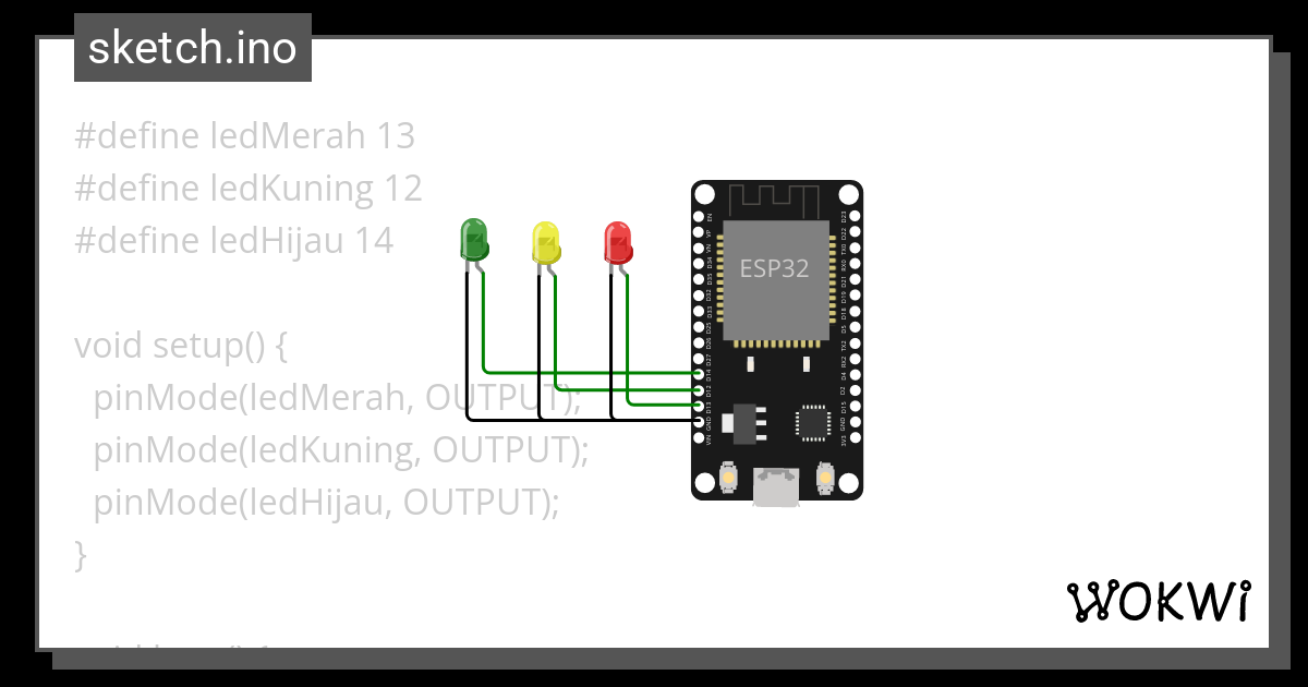 Membuat Rangkaian Nico Wokwi ESP32 STM32 Arduino Simulator