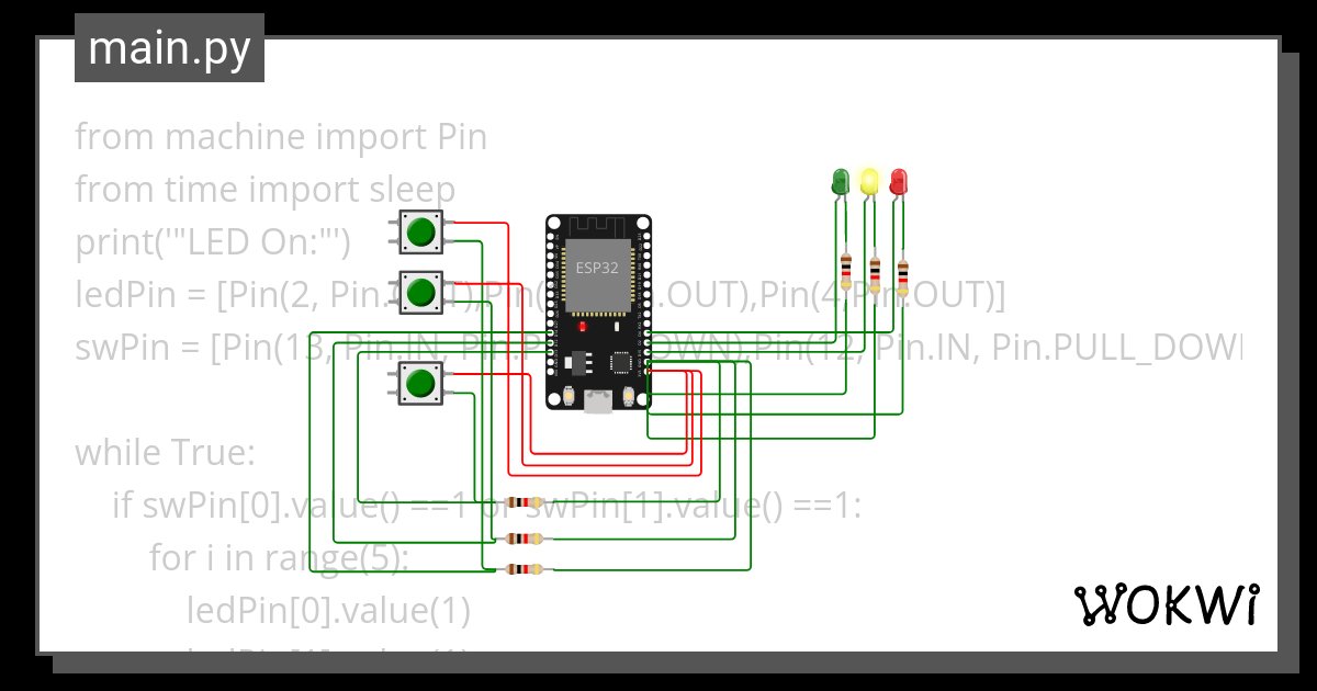 Sw Pull Down All Led Flashing Time Wokwi Esp Stm Arduino