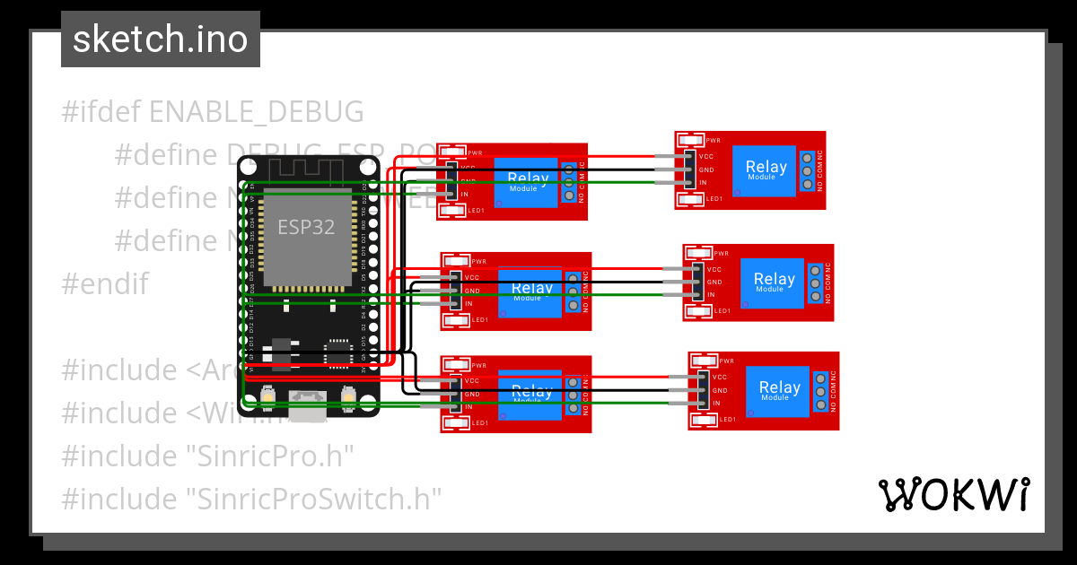 Sinric Home Automation Wokwi Esp Stm Arduino Simulator