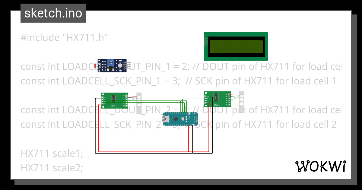 Two Load Cells Wokwi Esp32 Stm32 Arduino Simulator NBKomputer