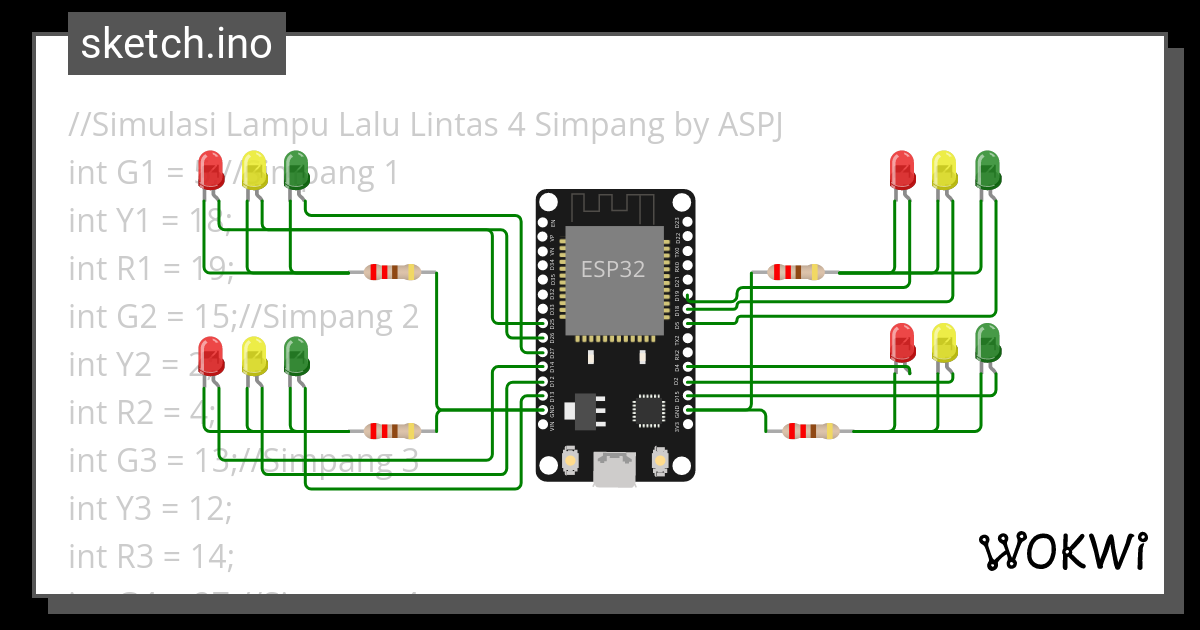 Traffic Simpang Byaspj Oke Wokwi Esp Stm Arduino Simulator