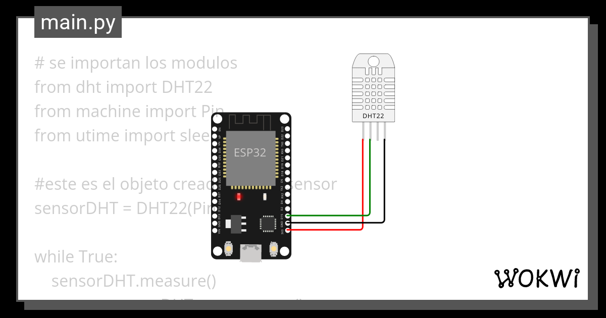 Sensor Dht Para Medir La Temperatura Y La Humedad Wokwi Esp