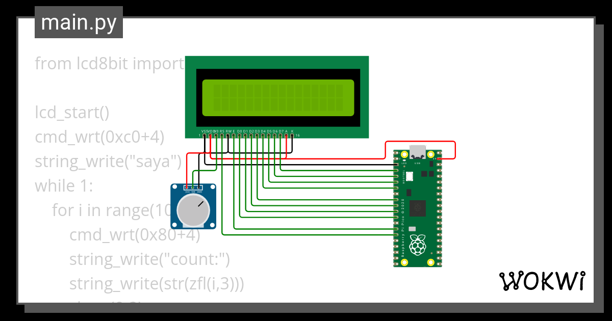 Intro Lcd 8 Bit Wokwi ESP32 STM32 Arduino Simulator