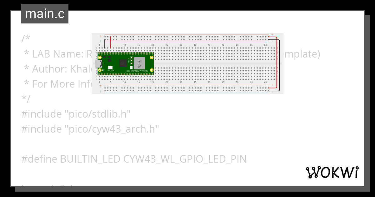 Raspberry Pi Pico W C Sdk Project Template Wokwi Esp Stm