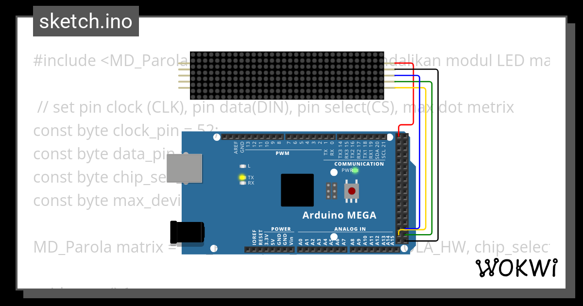 Dot Metrix Prak Wokwi Esp Stm Arduino Simulator