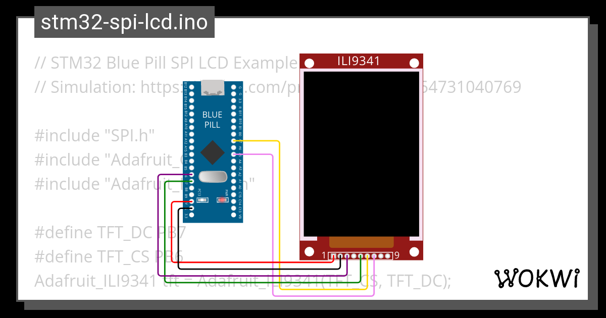 Stm Blue Pill Spi Lcd Copy Wokwi Esp Stm Arduino Simulator