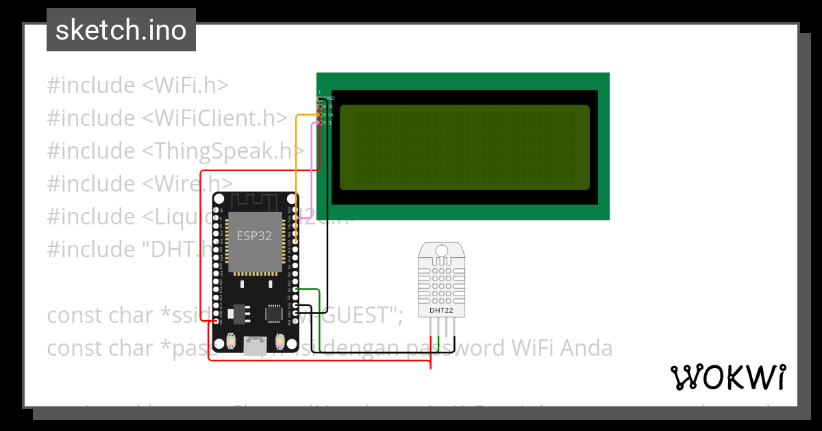 Sensor Suhu Dht Wokwi ESP32 STM32 Arduino Simulator