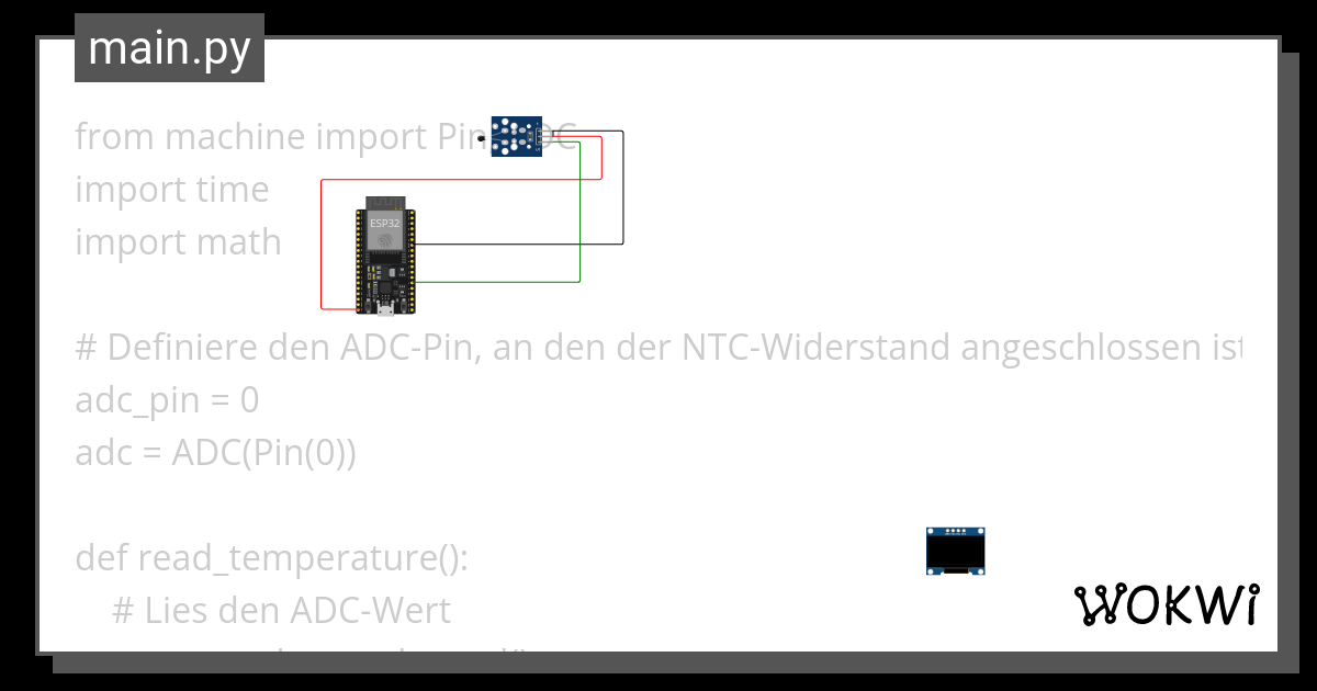 NTC Temperatur Sensor An ESP32 Copy Wokwi ESP32 STM32 Arduino Simulator