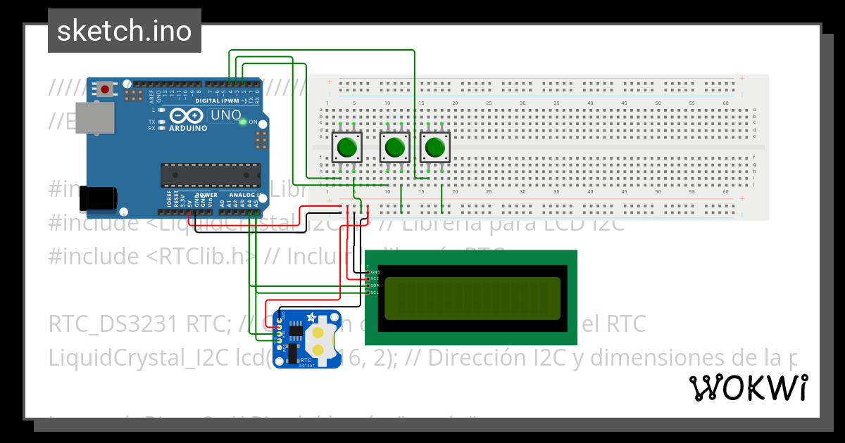 LCD RTC Wokwi ESP32 STM32 Arduino Simulator