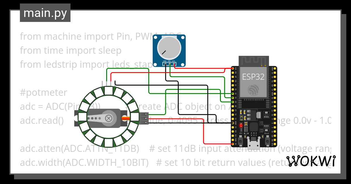 Servomotor Potmeter EDS With Ledstrip Copy Wokwi ESP32 STM32