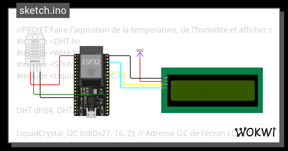 Projet Temperature Et Humidite Avec Lcd Wokwi Esp Stm Arduino