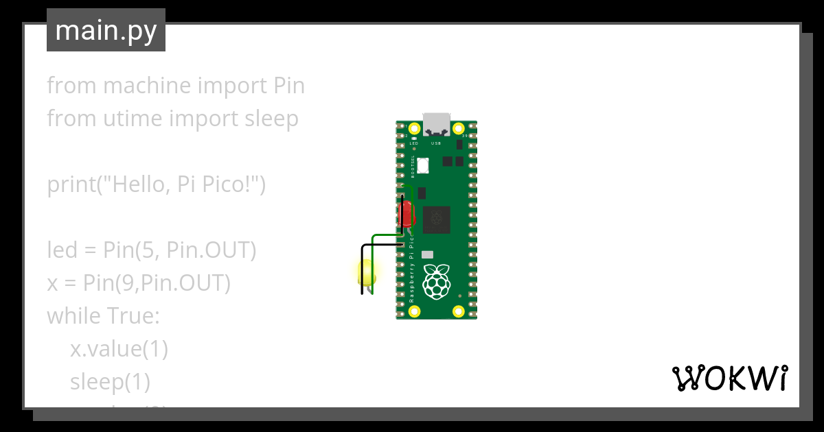 Raspberry Pi Pico Blink Wokwi ESP32 STM32 Arduino Simulator