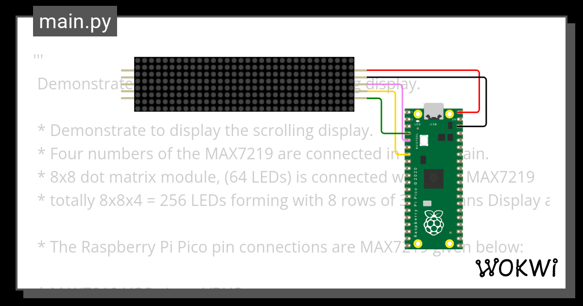 Raspberry Pi Pico And Max X Dot Matrix Scrolling Display