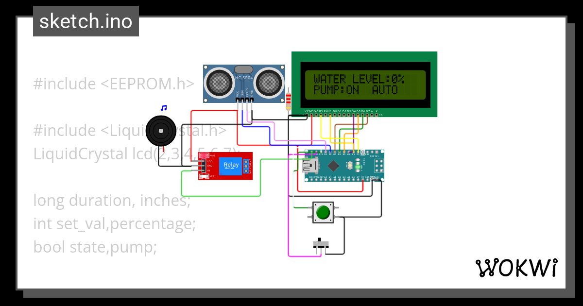 Water Level Wokwi ESP32 STM32 Arduino Simulator