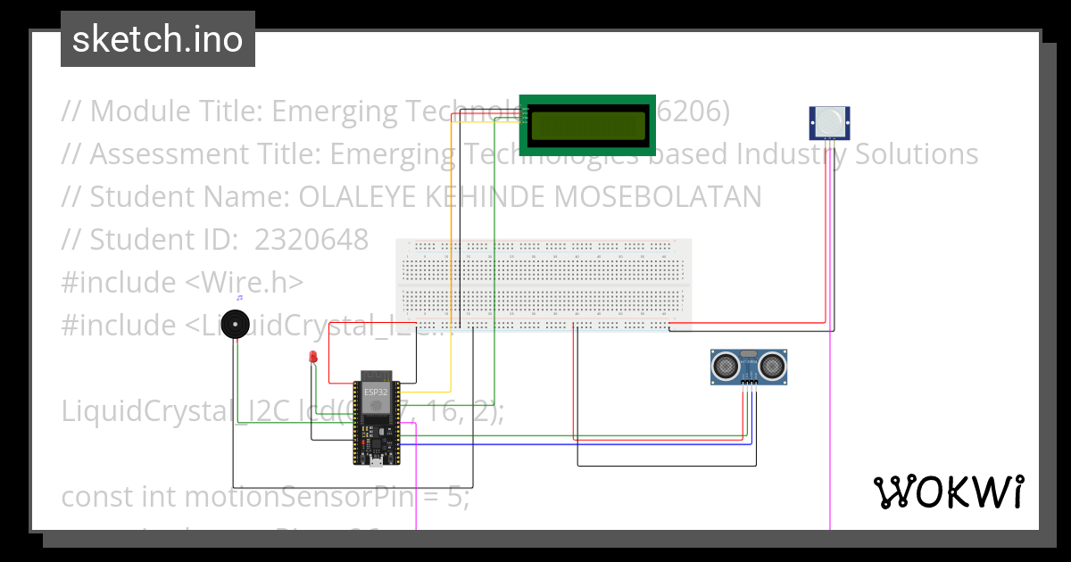 Automated Home Security Sysytem Wokwi ESP32 STM32 Arduino Simulator