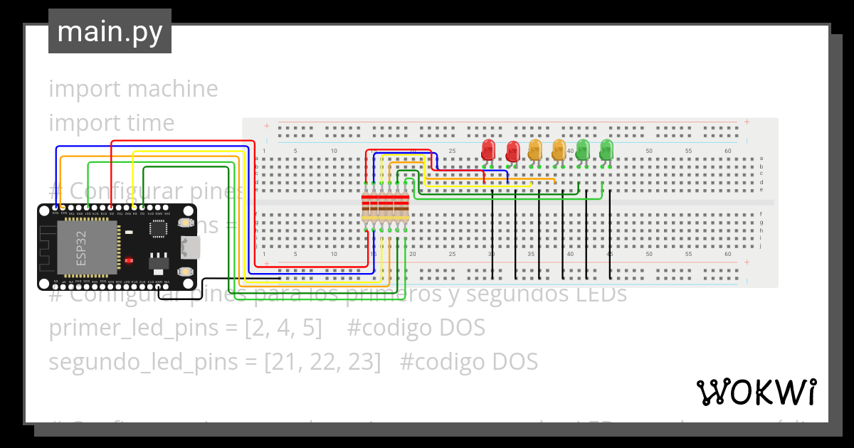 Secuencia Led Wokwi Esp Stm Arduino Simulator