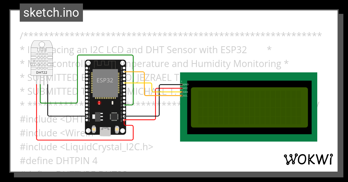 DHT11 LCD Wokwi ESP32 STM32 Arduino Simulator