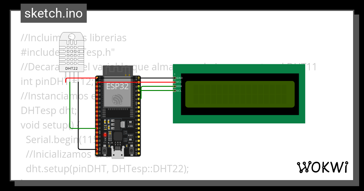 Sensor De Temperatura Y Humedad Wokwi ESP32 STM32 Arduino Simulator