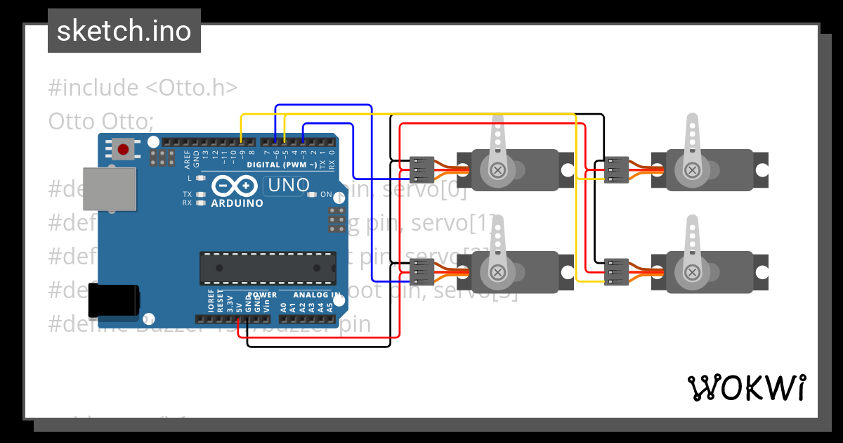 Robot Servos Wokwi Esp Stm Arduino Simulator