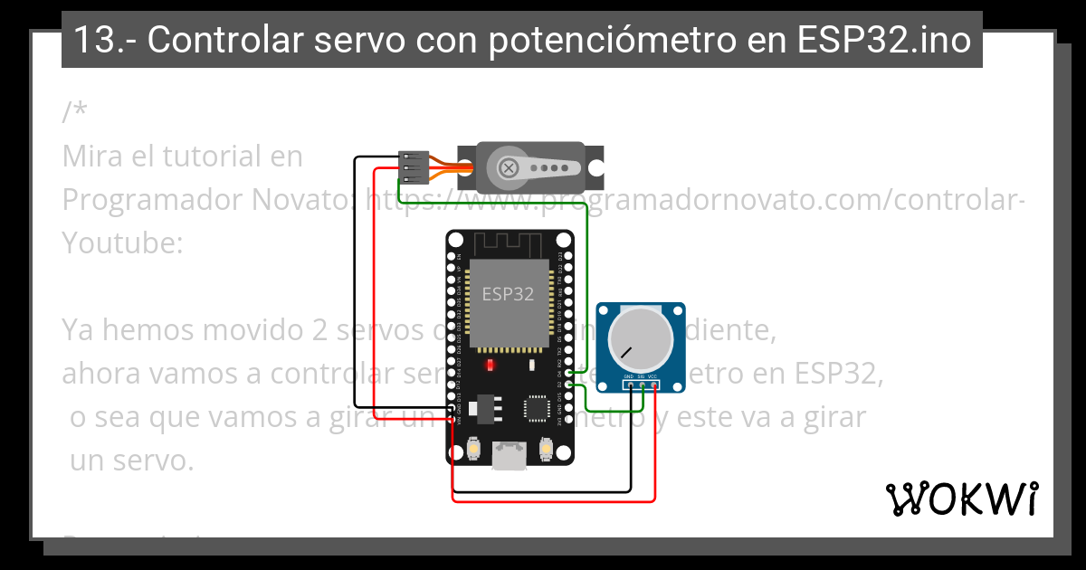 Controlar Servo Con Potenci Metro En Esp Ino Wokwi Esp Stm