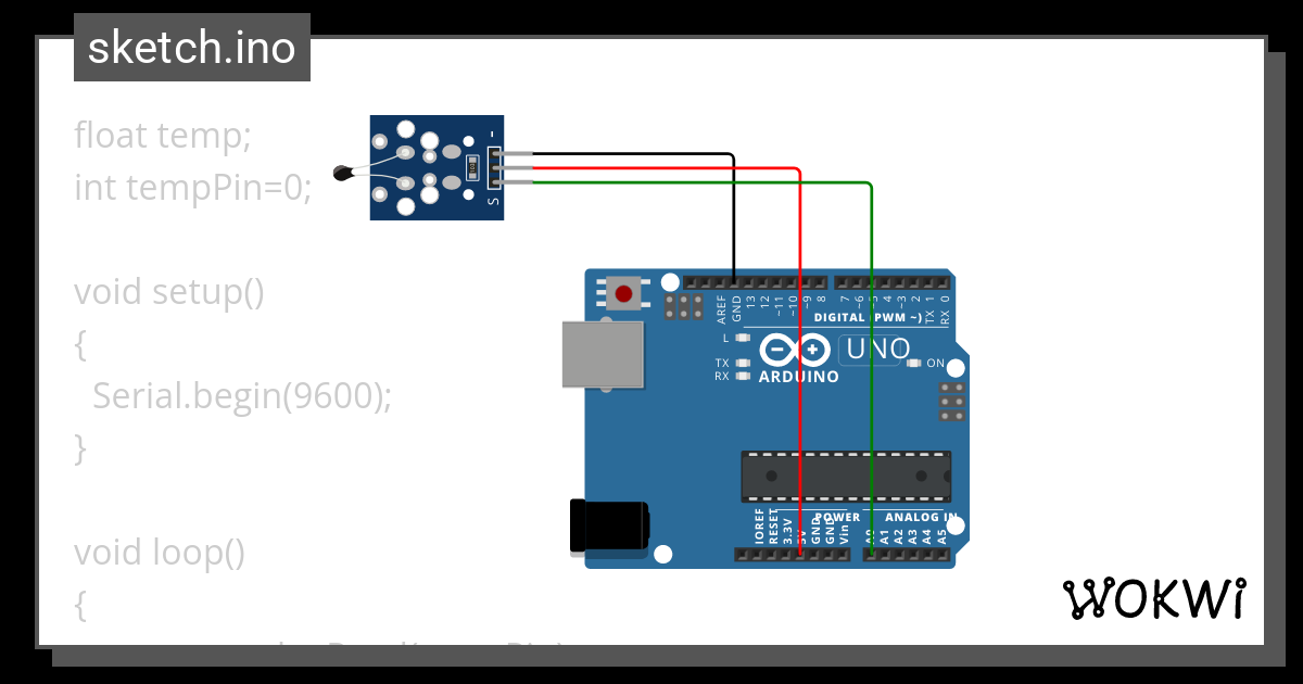 Analog Temperature Sensor Ino Wokwi Esp Stm Arduino Simulator