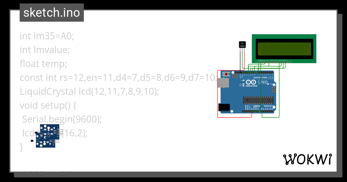 Lcd Lm35 Wokwi ESP32 STM32 Arduino Simulator