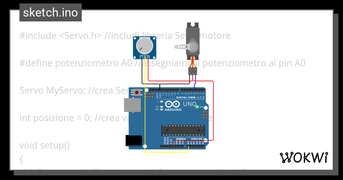 02 Comandiamo Il Servomotore Con Un Potenziometro Wokwi ESP32