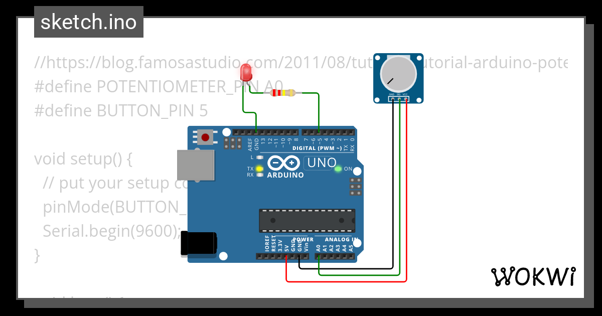 Led Potensio Kedip Wokwi Esp Stm Arduino Simulator