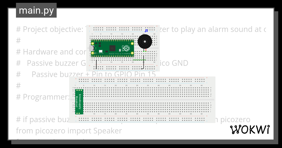 Raspberry Pi Pico Passive Buzzer Picozero Copy Wokwi ESP32 STM32