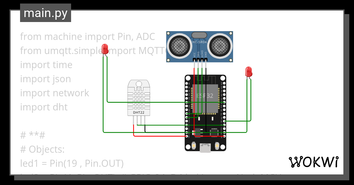 Micropython DHT Thingsboard Copy Wokwi ESP32 STM32 Arduino Simulator