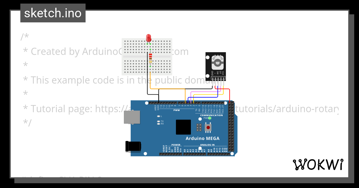 Rotary Encoder With Led Wokwi ESP32 STM32 Arduino Simulator