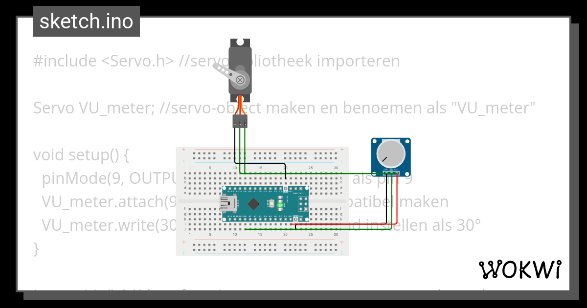 Vu Meter Met Servo Wokwi Esp Stm Arduino Simulator