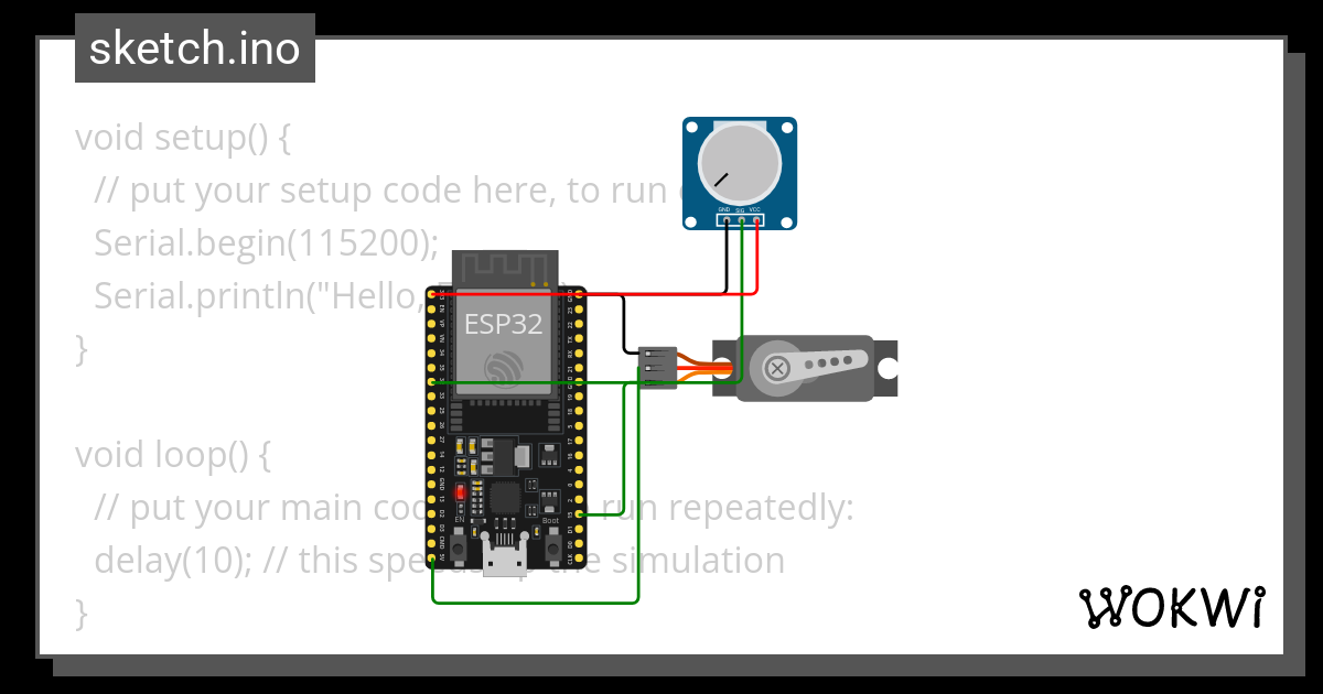 Control Servo Potenciometro Wokwi Esp Stm Arduino Simulator