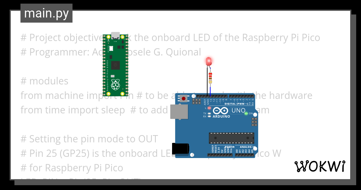 Raspberry Pi Pico Blink Copy Wokwi ESP32 STM32 Arduino Simulator