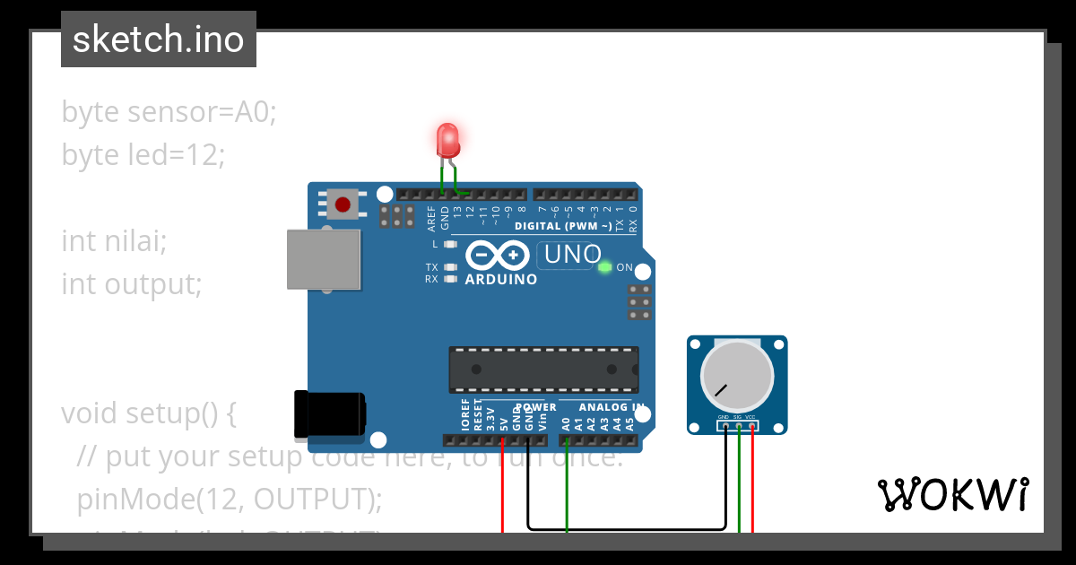 Potensio Led Kedap Kedip Wokwi Esp Stm Arduino Simulator