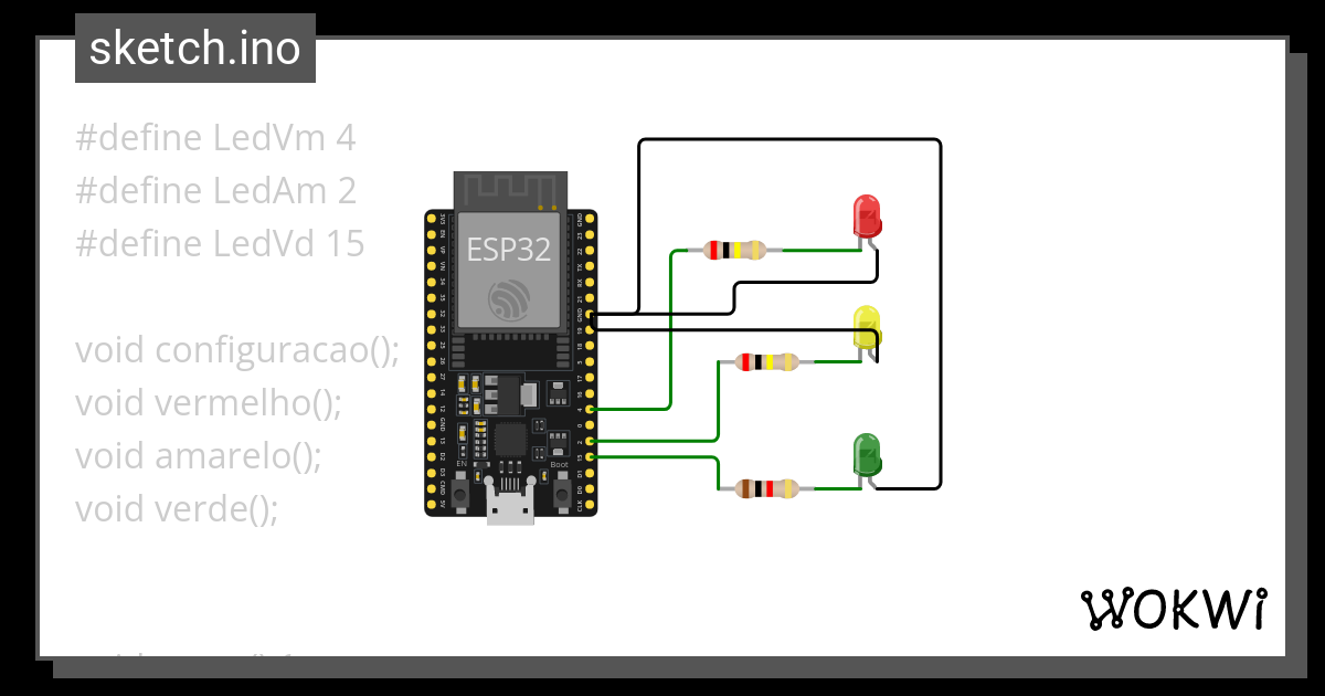 Sem Foro Wokwi Esp Stm Arduino Simulator