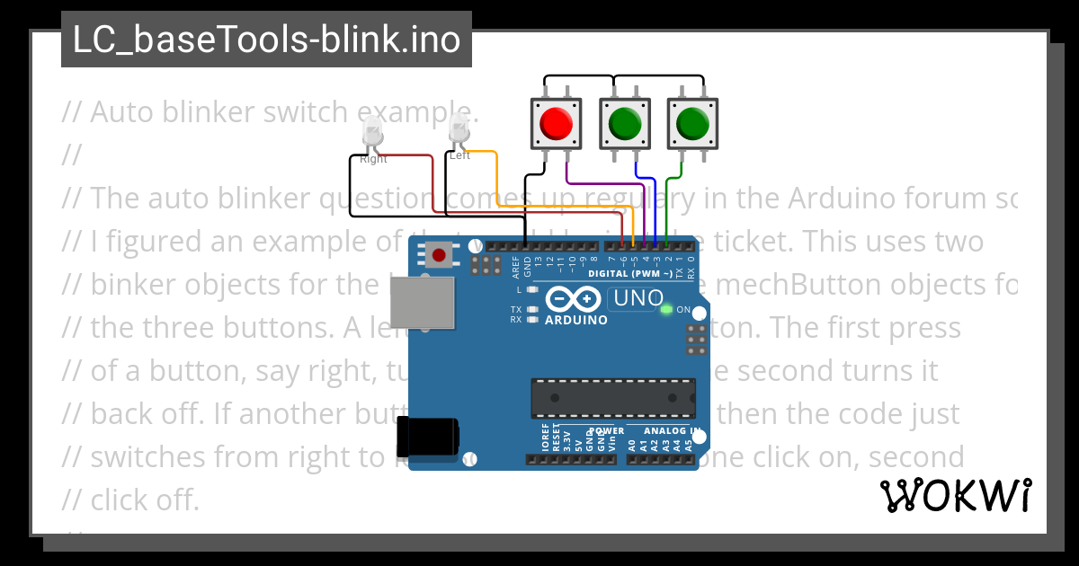Auto blinker example - Wokwi ESP32, STM32, Arduino Simulator
