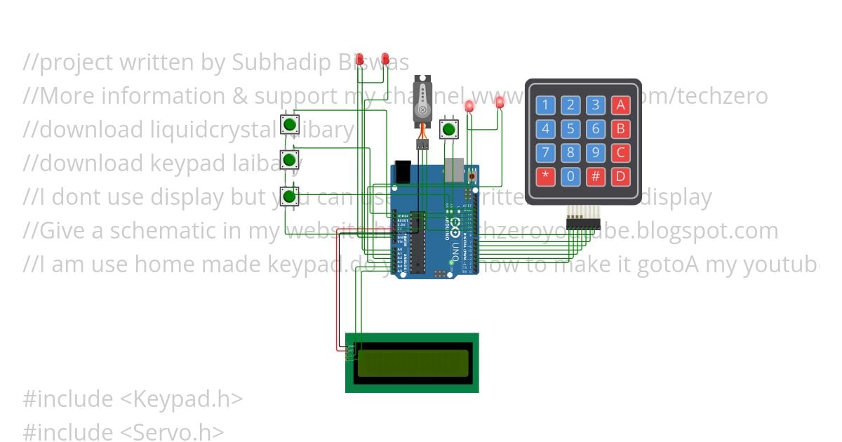 Automatic Door With Keypad Lock.ino simulation