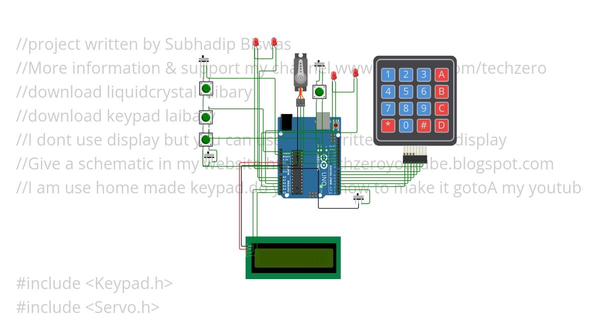 Automatic Door With Keypad Lock.ino simulation