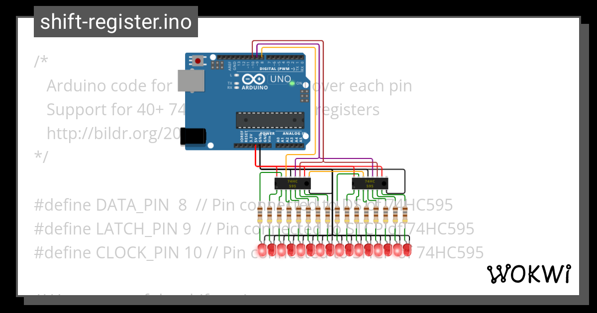 Shift Register Ino Wokwi Esp32 Stm32 Arduino Simulato 8515