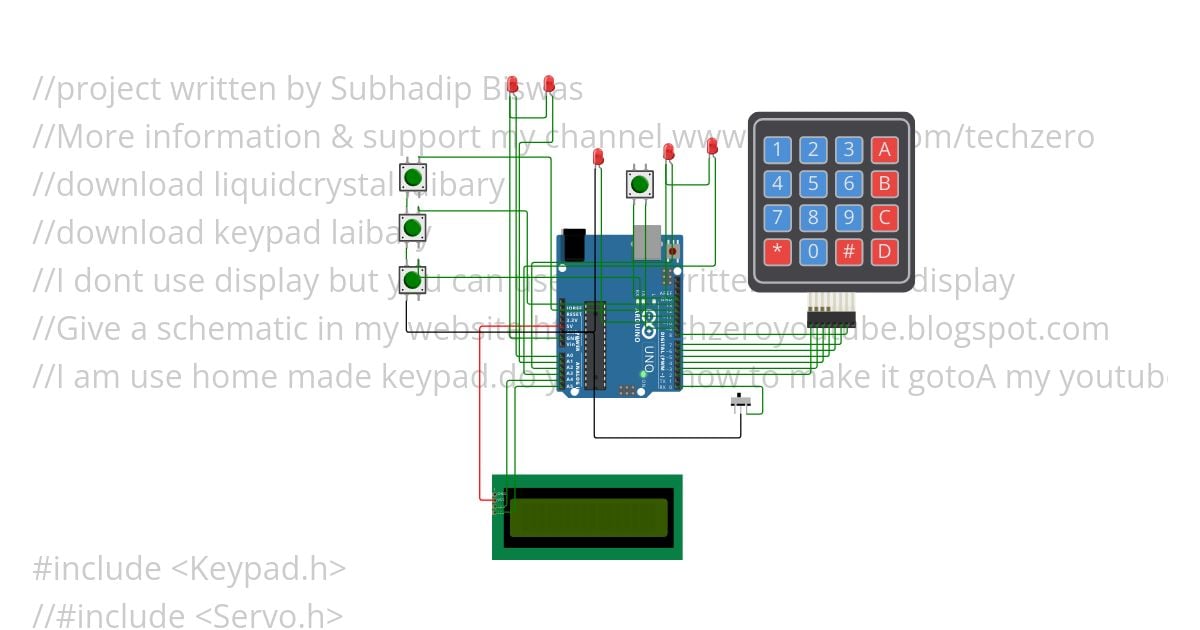 Automatic Door With Keypad Lock with out servo.ino simulation