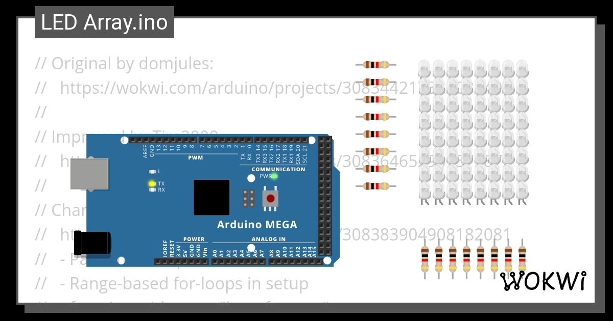 Led Array Ino Wokwi Esp Stm Arduino Simulator