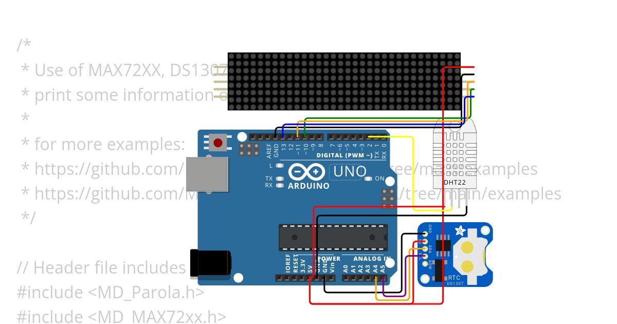 max7219-clock-dht.ino simulation