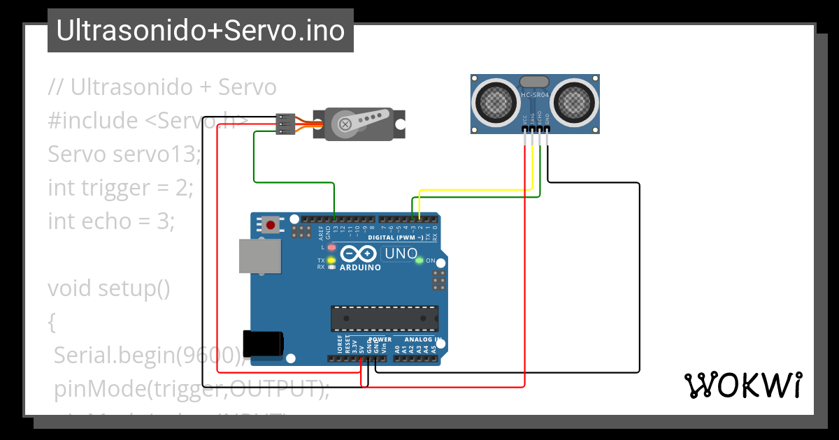 Ultrasonido+Servo.ino - Wokwi ESP32, STM32, Arduino Simulator