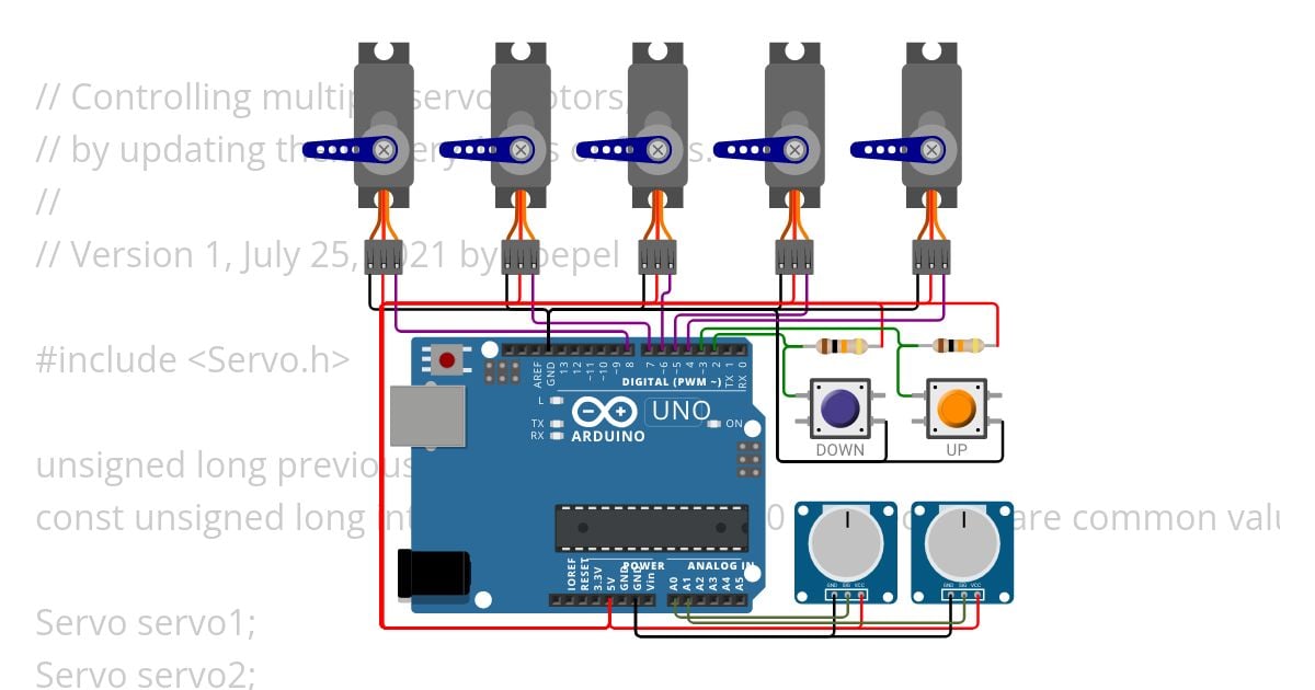 ServoShowcase.ino simulation