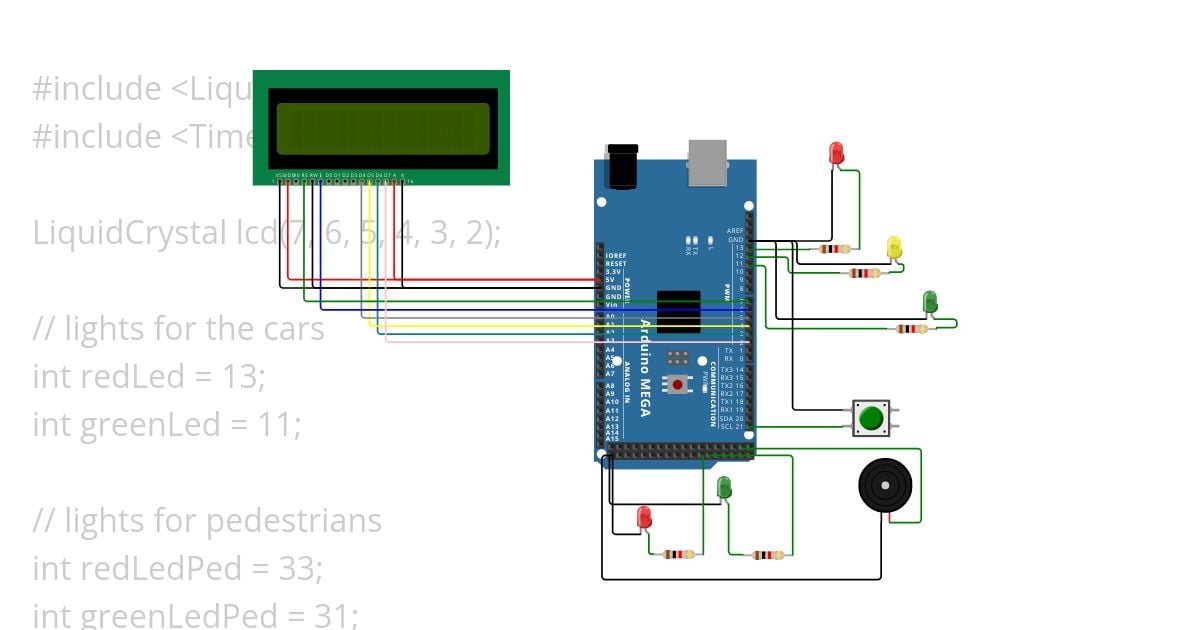 TrafficLightButton.ino simulation